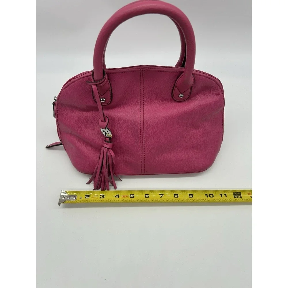 Vintage Tignanello Hot Pink Leather Mini Dome Satchel Handbag Y2K‎ Style Tassel